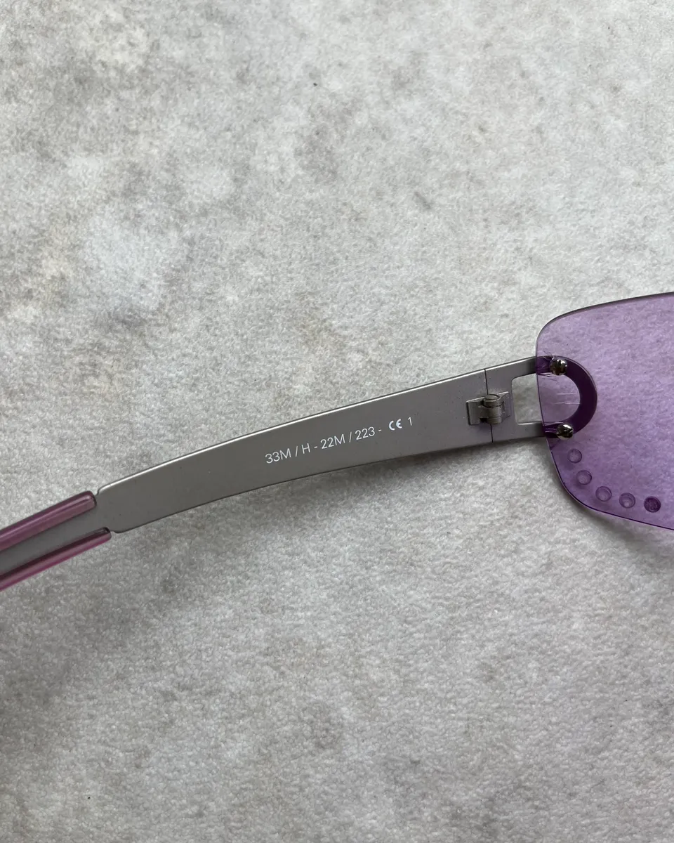 Cesare Paciotti Purple Acetate Shield Sunglasses - Image 10