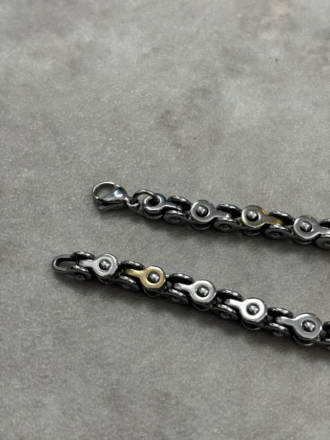 Cesare Paciotti Silver Gold Link Avant-Garde Metal Bracelet - Image 6