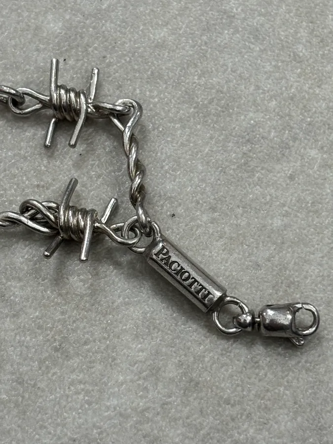 Cesare Paciotti Silver Metal Barbed Wire Bracelet - Image 7