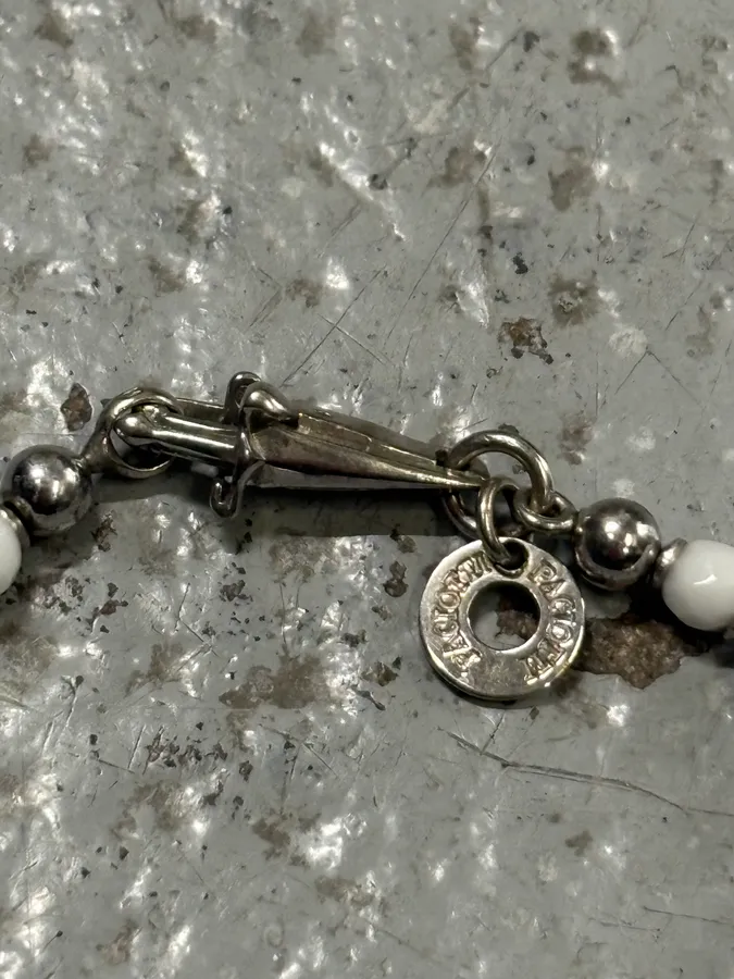 Cesare Paciotti White Pearl Silver Dagger Bracelet - Image 4