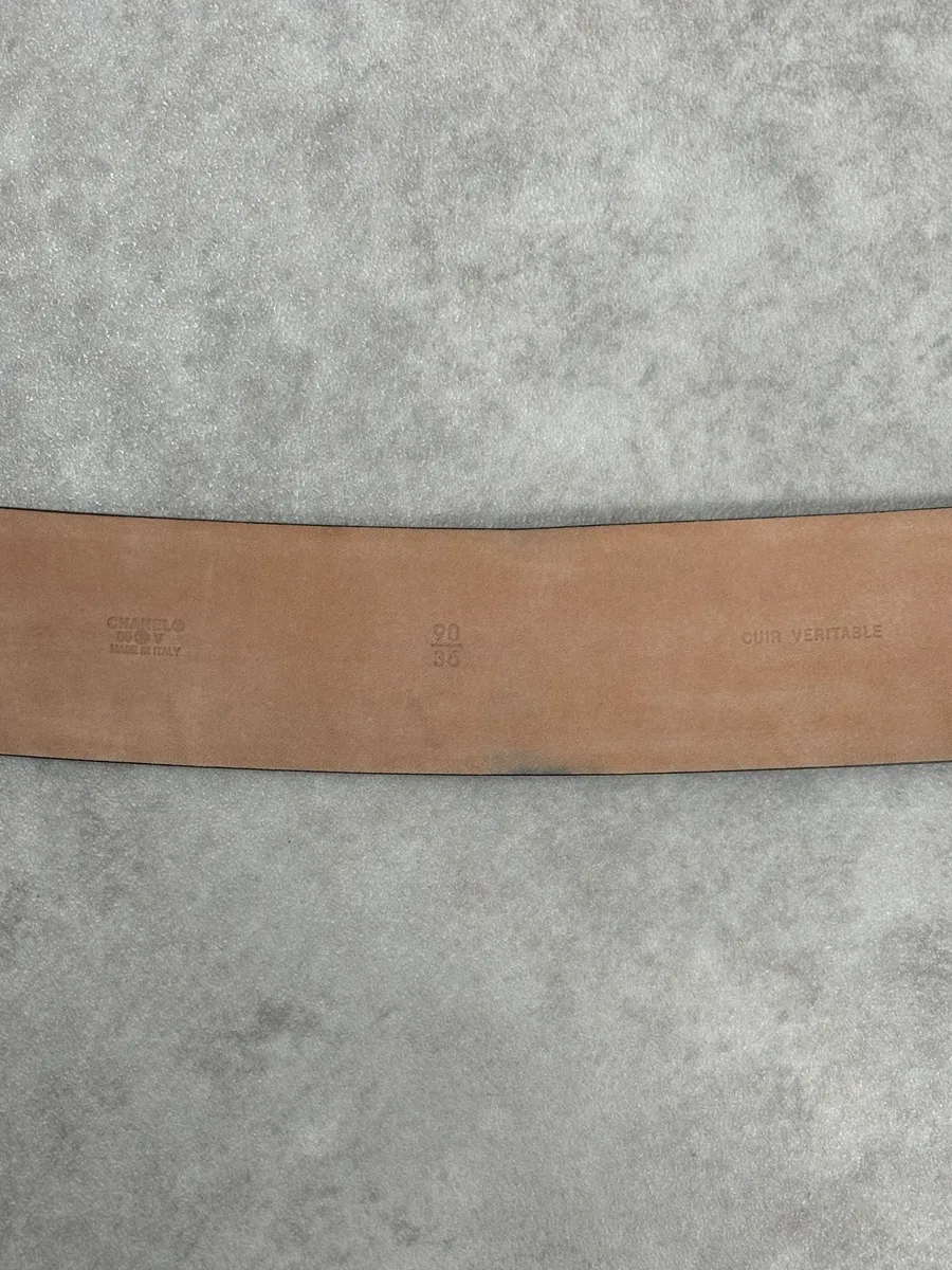 Chanel Brown Leather Gold-Tone Buckle Belt - Image 8