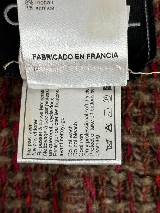Chanel Burgundy Wool Tweed Contrast Trim Blazer - Image 12
