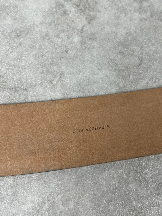 Chanel Silver Gold Leather Logo Propaganda Belt - Image 8