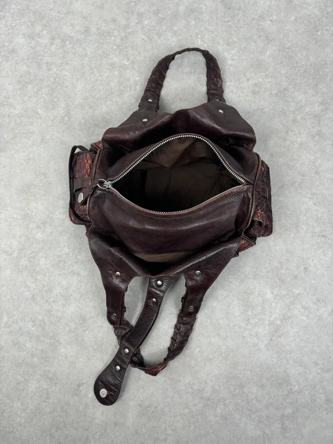 Chloé Red Burgundy Python Leather Silverado Handle Bag - Image 14