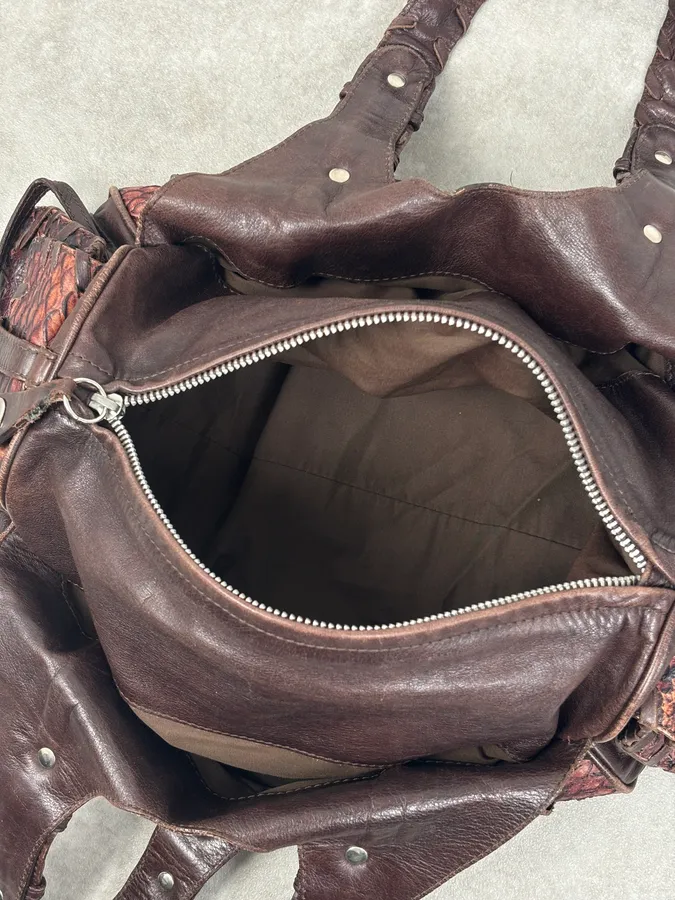 Chloé Red Burgundy Python Leather Silverado Handle Bag - Image 15