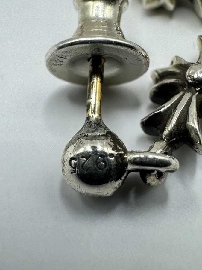 Chrome Hearts 5 Drop Tiny E Silver Earring - Image 9