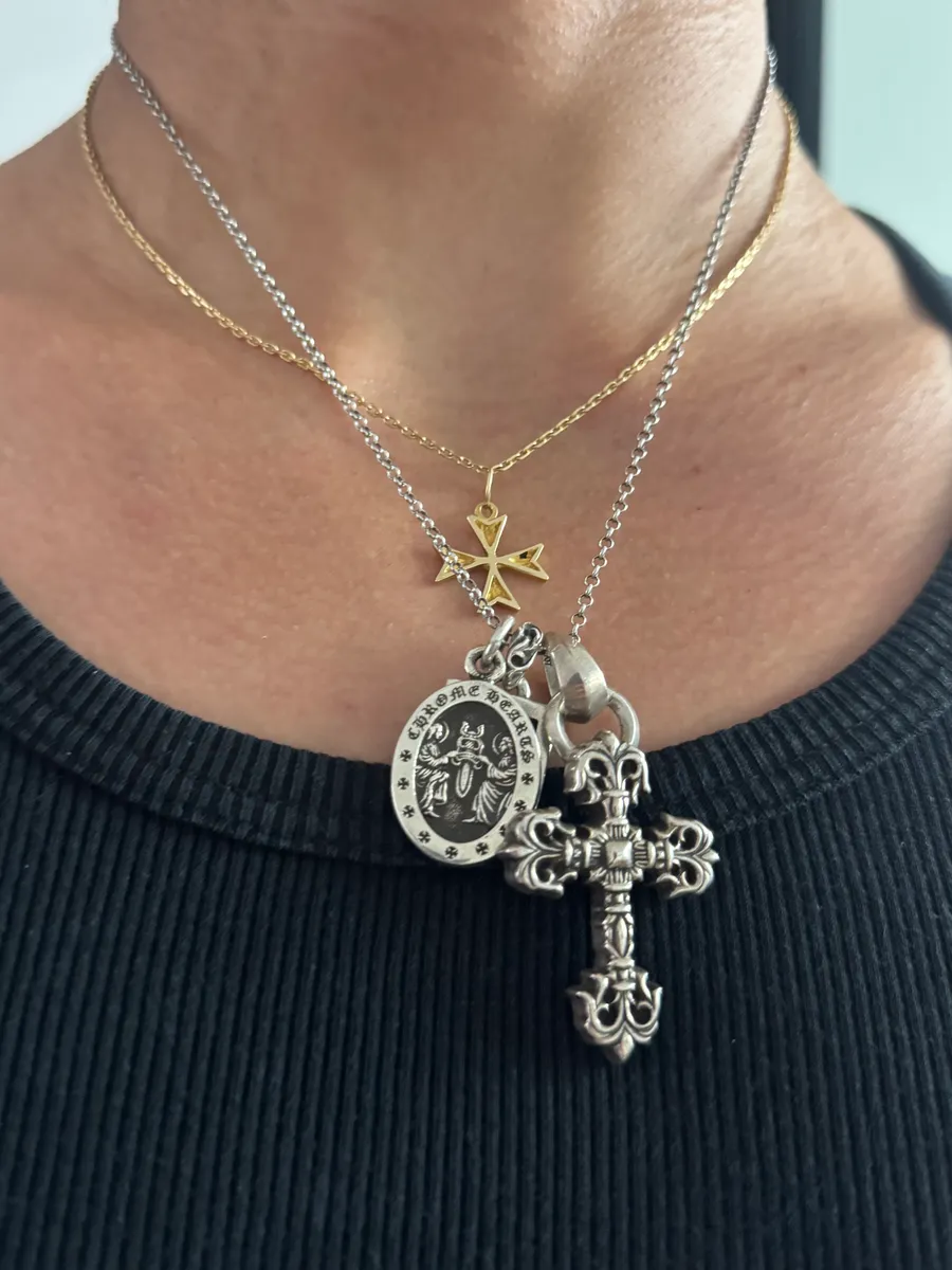 Chrome Hearts Angel Dagger Medaillon Silver Pendant - Image 2