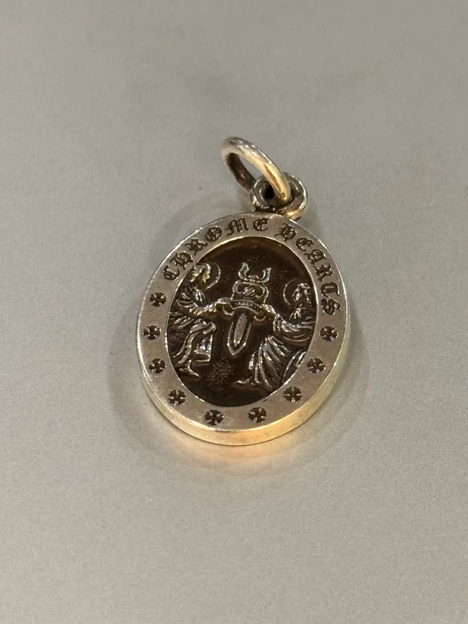 Chrome Hearts Angel Dagger Medaillon Silver Pendant - Image 3