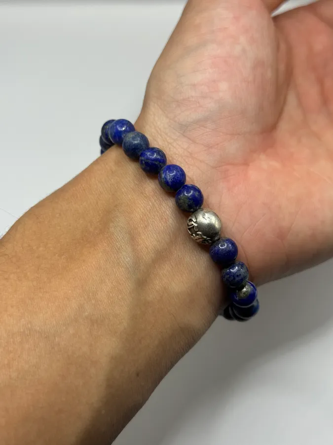 Chrome Hearts Blue Plus Bead Bracelet - Image 4