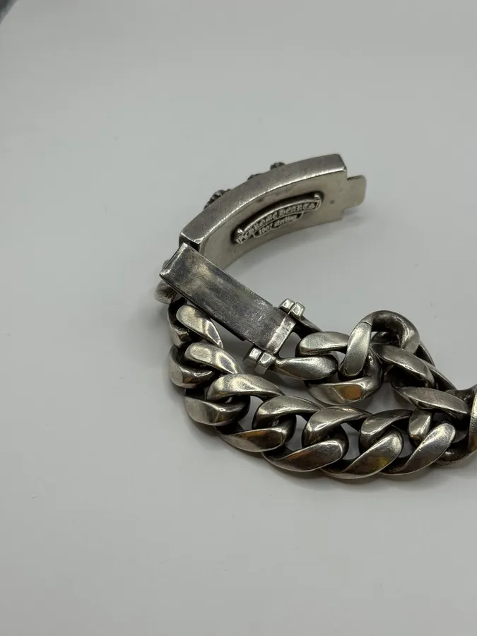 Chrome Hearts Cemetery Cross Silver Bracelet - Image 6