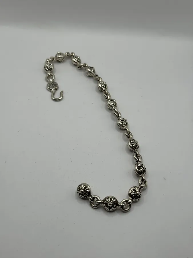 Chrome Hearts Crossball Silver Bracelet - Image 9
