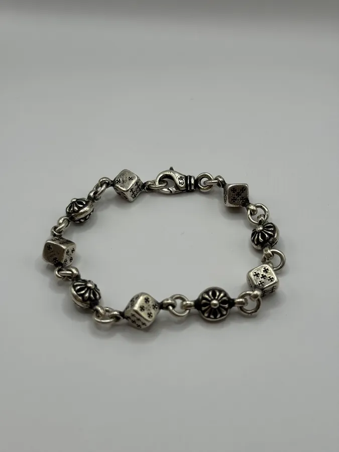 Chrome Hearts Dice & Crossball Silver Bracelet - Image 6