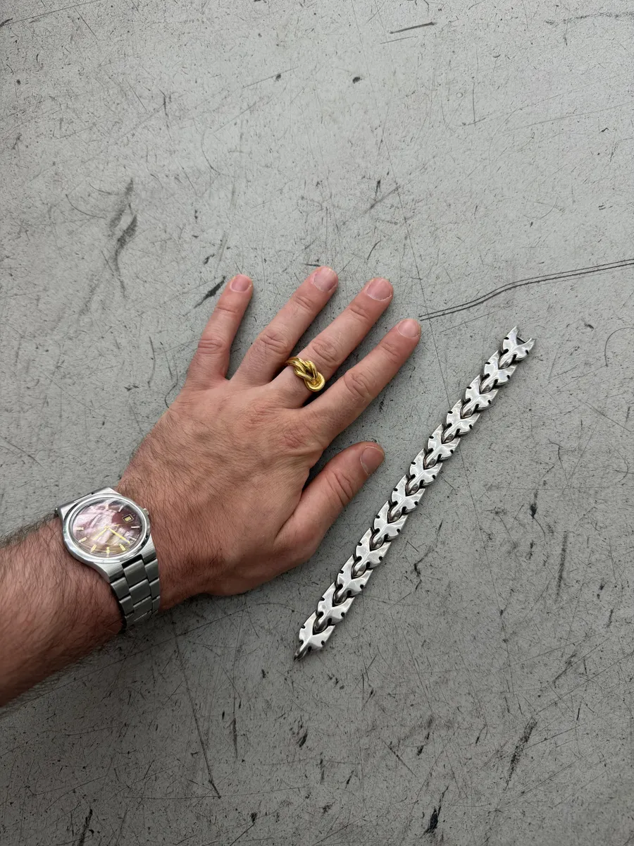 Chrome Hearts Fleur-Knee Linked Silver 925 Bracelet - Image 6