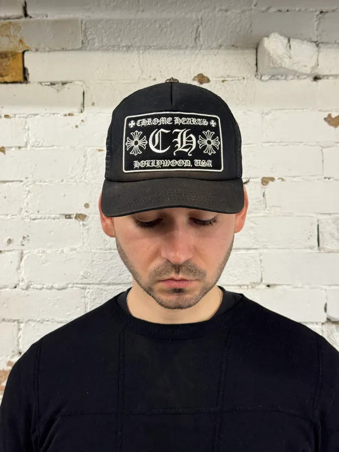 Chrome Hearts Hollywood Black Faded Cap - Image 2