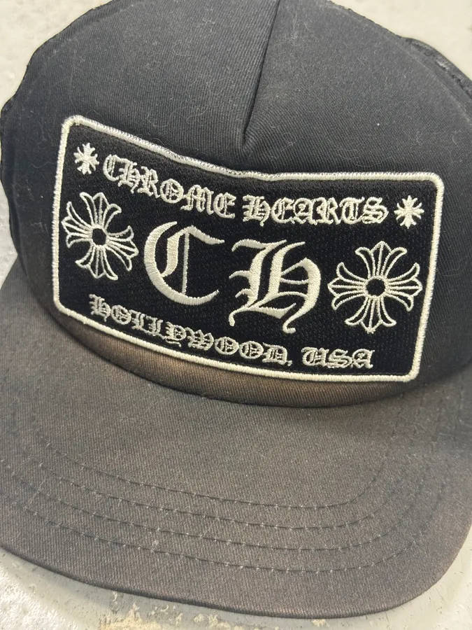 Chrome Hearts Hollywood Black Faded Cap - Image 4