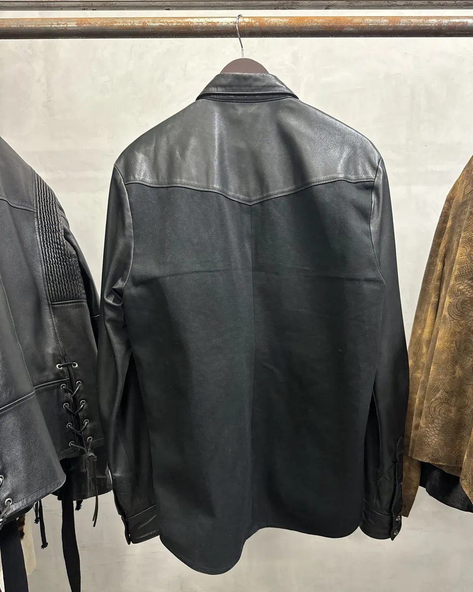 Chrome Hearts Leather Royal Cross Patch Shirt - Image 3