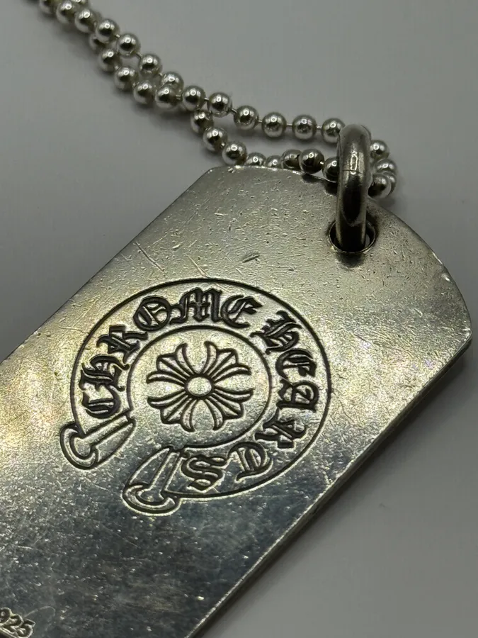 Chrome Hearts NYC Fuck You Cross Logo Silver 925 Dog Tag Pendant - Image 4