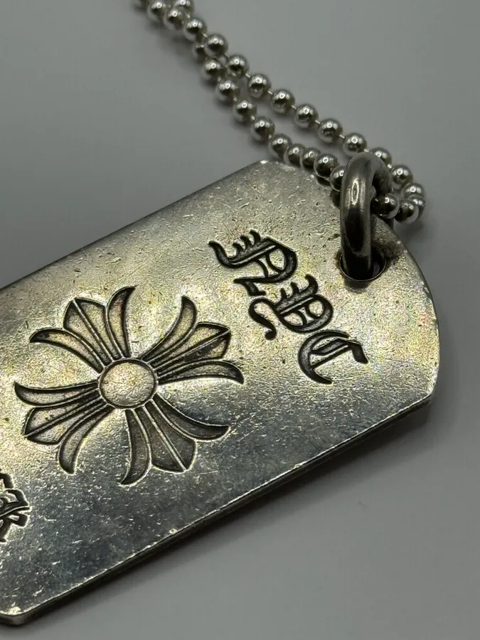 Chrome Hearts NYC Fuck You Cross Logo Silver 925 Dog Tag Pendant - Image 6