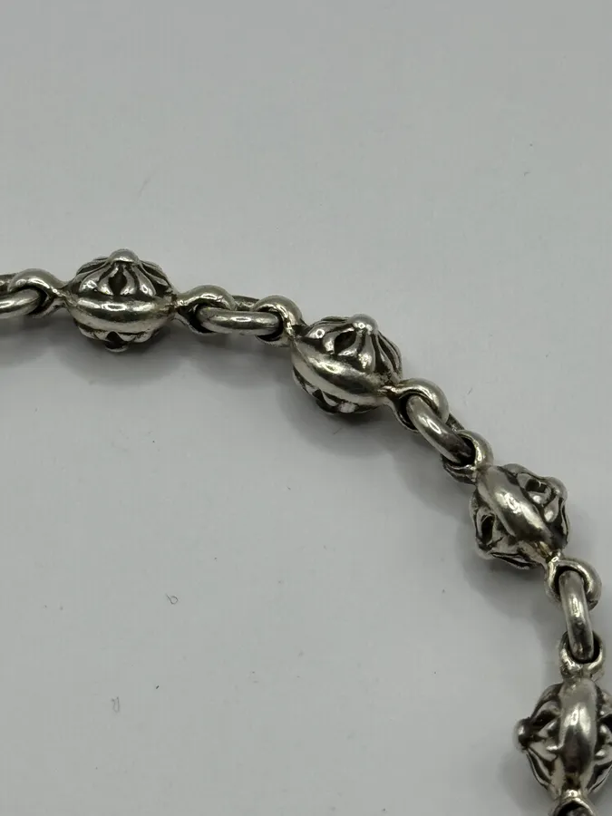 Chrome Hearts Plus Cross Ball 925 Silver Hook Bracelet - Image 6