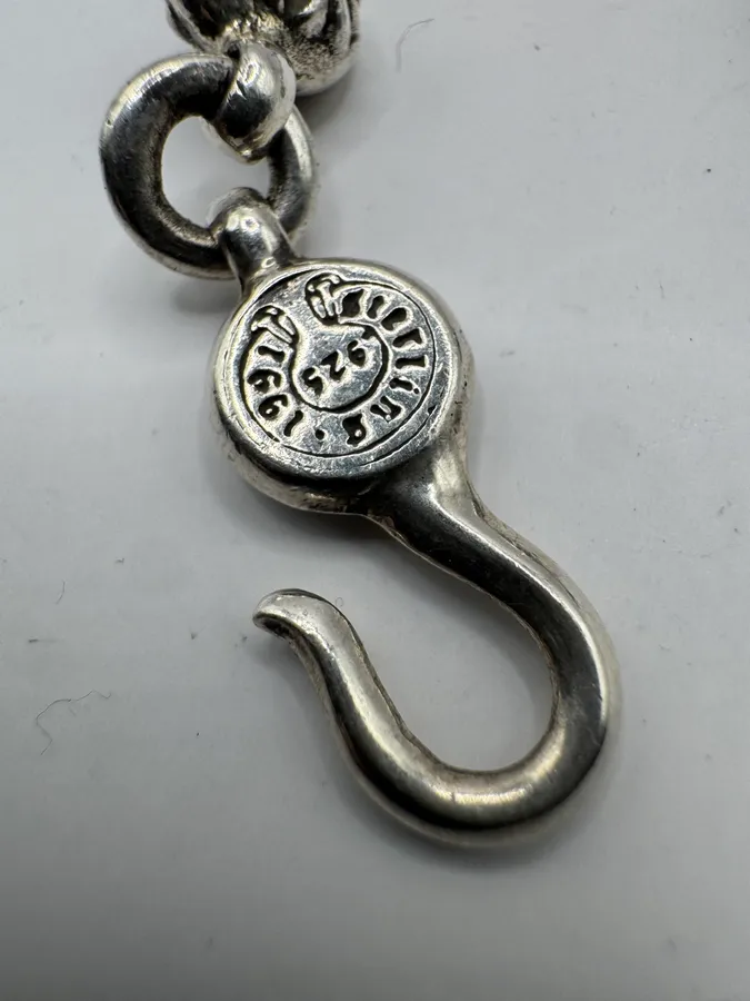 Chrome Hearts Plus Cross Ball 925 Silver Hook Bracelet - Image 8