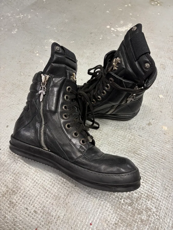 Chrome Hearts Rick Owens Black Leather Geobasket - Image 6