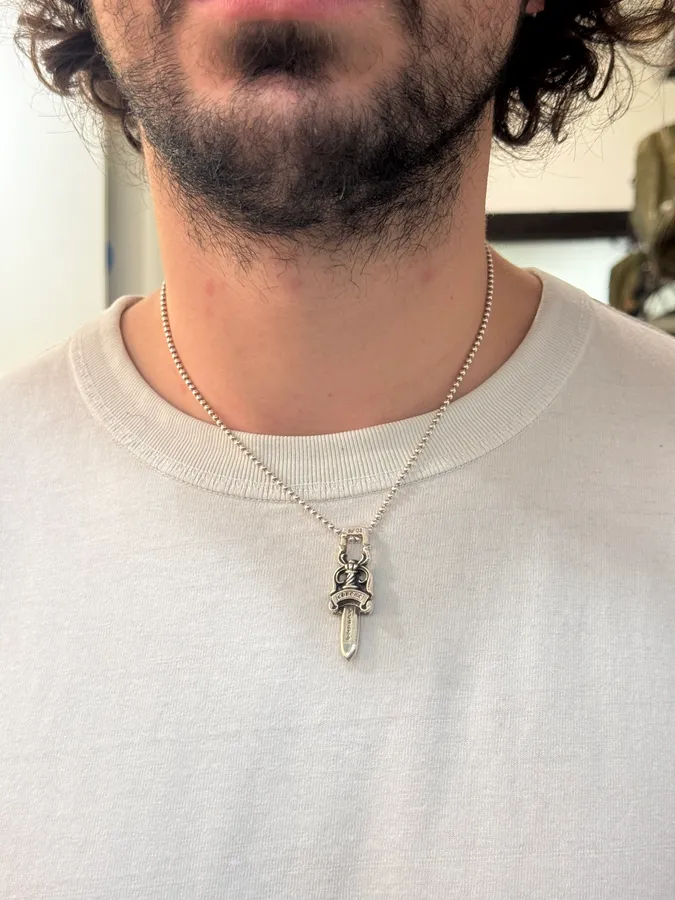 Chrome Hearts Small Silver Dagger Pendant - Image 5