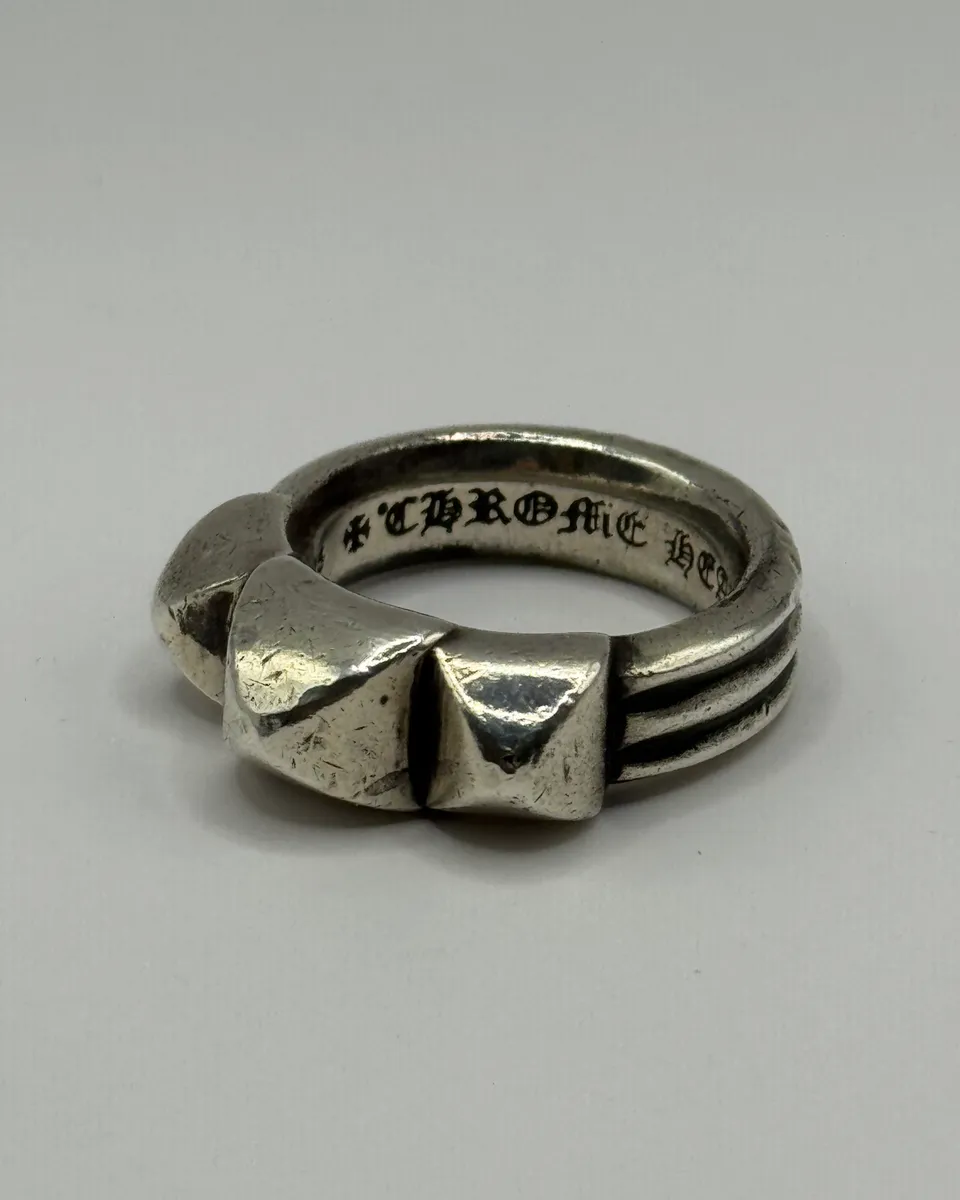 Chrome Hearts Triple Spike Waxed Punk Silver 925 Ring