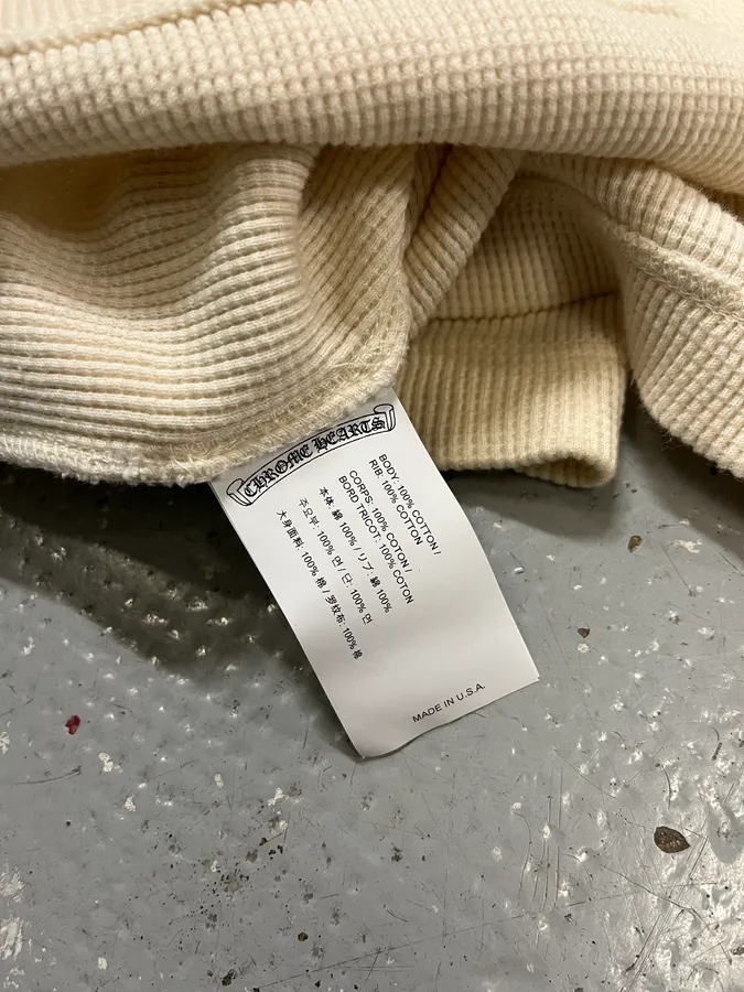 Chrome Hearts Waffle Thermal Henley Beige Longsleeves - Image 8