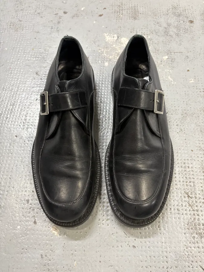 Claude Montana Black Leather Classy Buckle Loafers - Image 2