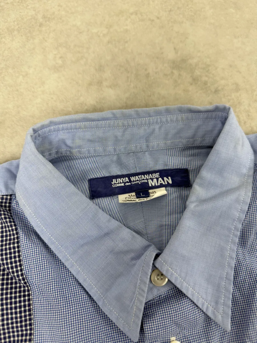 Comme des Garçons Junya Watanabe Blue Patchwork Shirt - Image 10