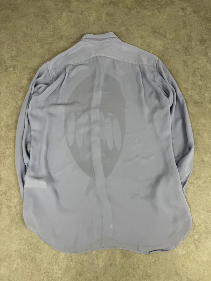 Comme des Garçons Shirt Blue Abstract Face Shirt - Image 4