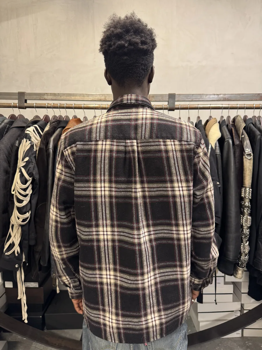 Comme des Garçons SHIRT Checkered Wool Brown Shirt - Image 3