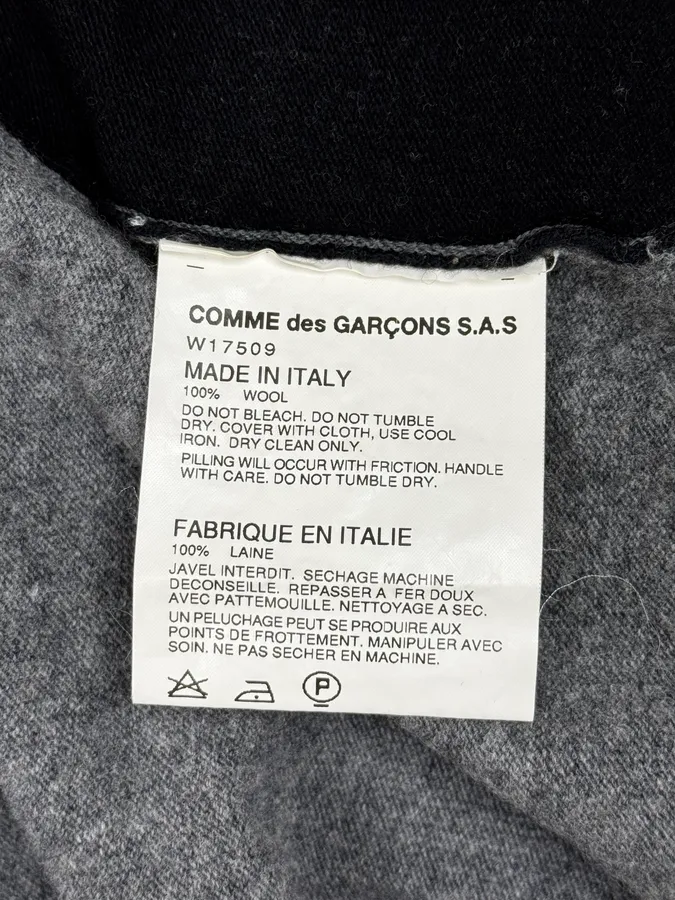 Comme des Garçons SHIRT Grey Patchwork Yellow Wool Cardigan Sweater - Image 8