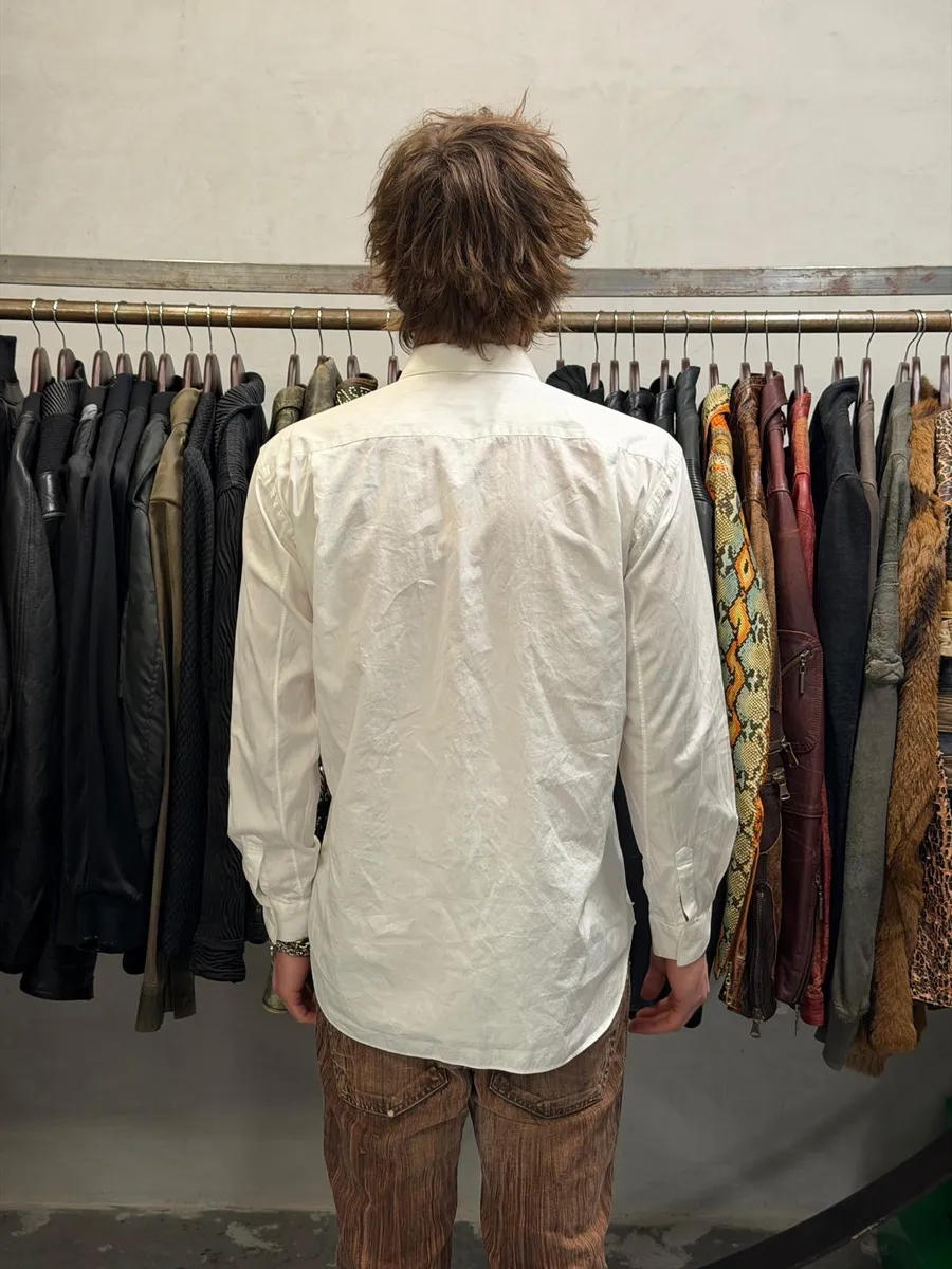 Comme des Garçons White Camo Cargo Irregular Shirt - Image 3