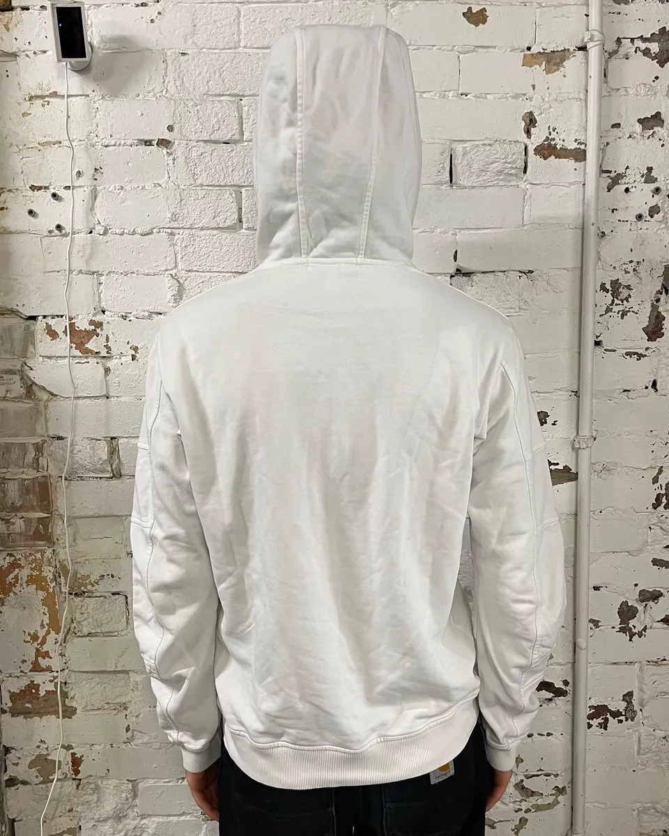 Comme des Garçons White Signature Hoodie - Image 2