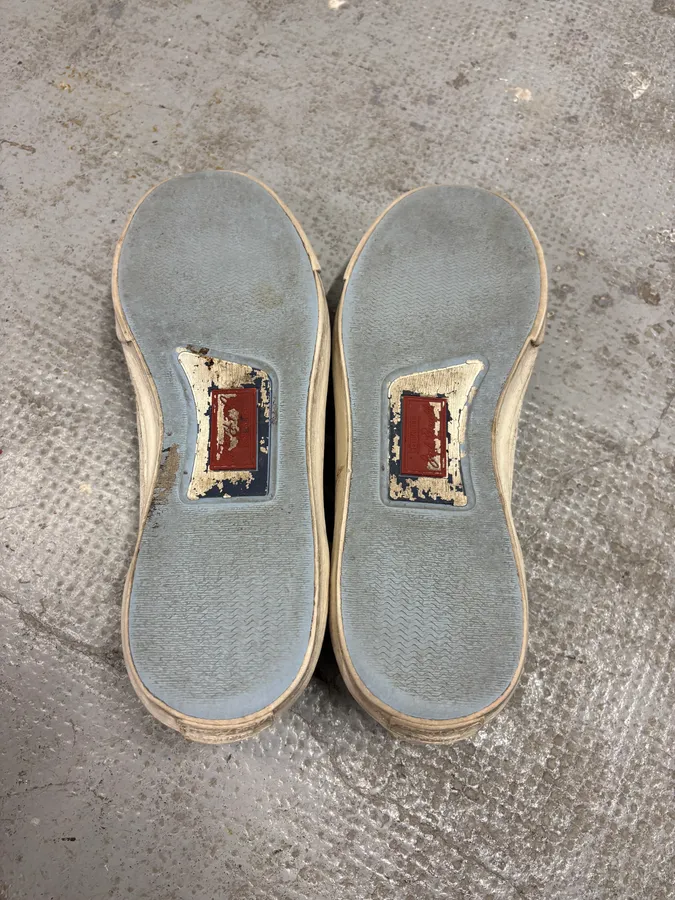 Converse Maison Margiela White Cracked Painted Leather Shoes - Image 7
