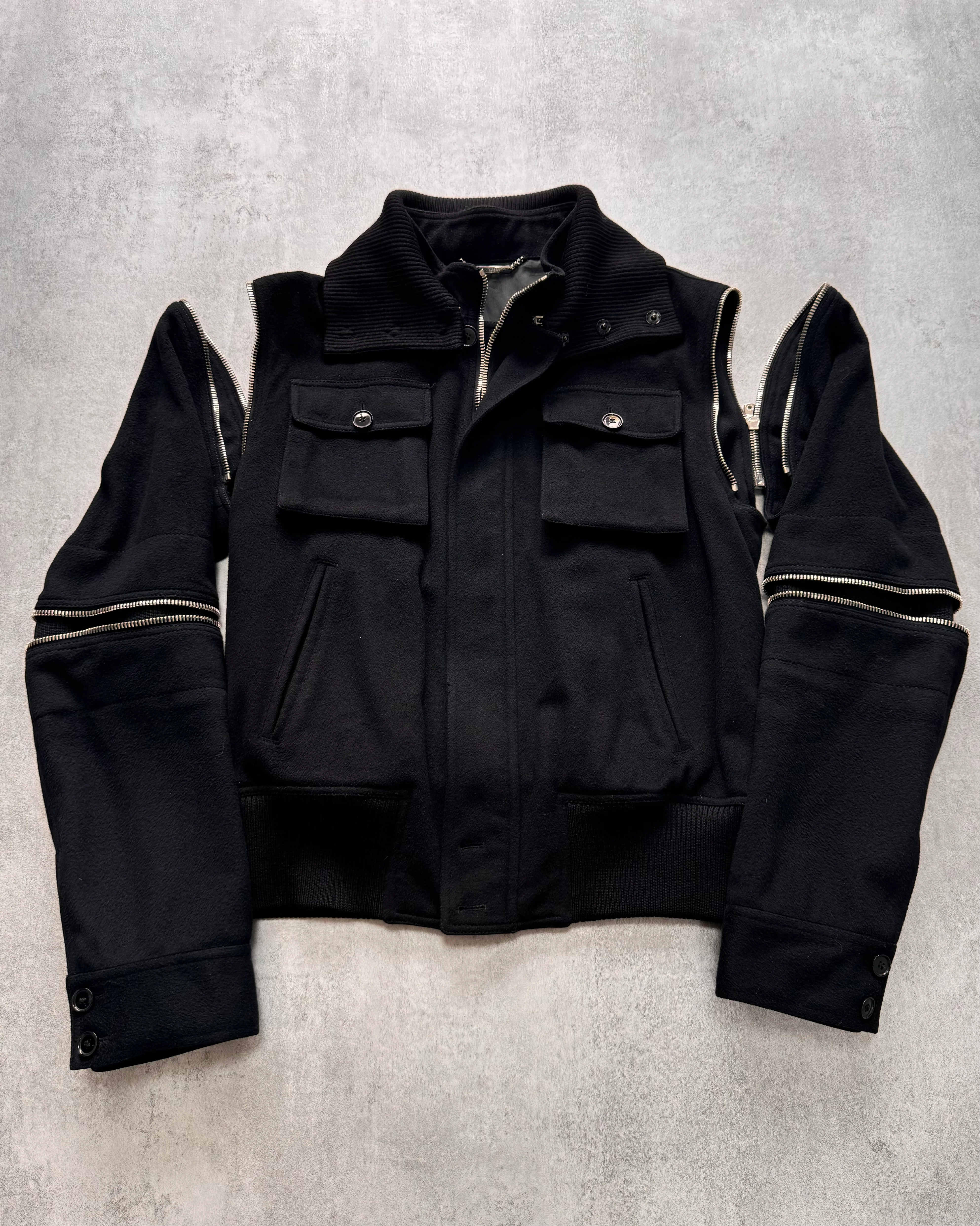 AW2003 Dolce & Gabbana Utility Detachable Wool Jacket - Image 3