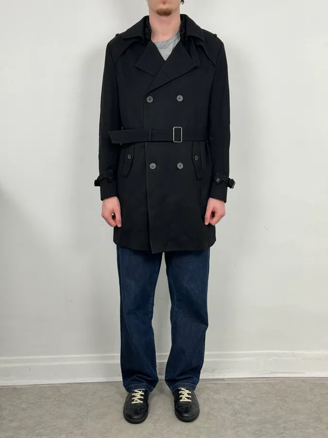 Daniele Alessandrini Black Classy Trench Coat - Image 2