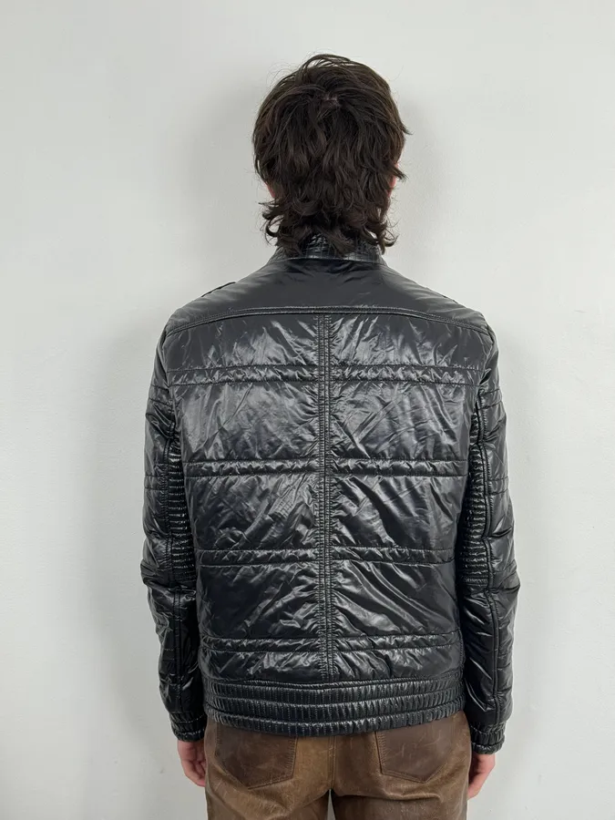 Daniele Alessandrini Black Patent Puffer British Puffer Jacket - Image 3