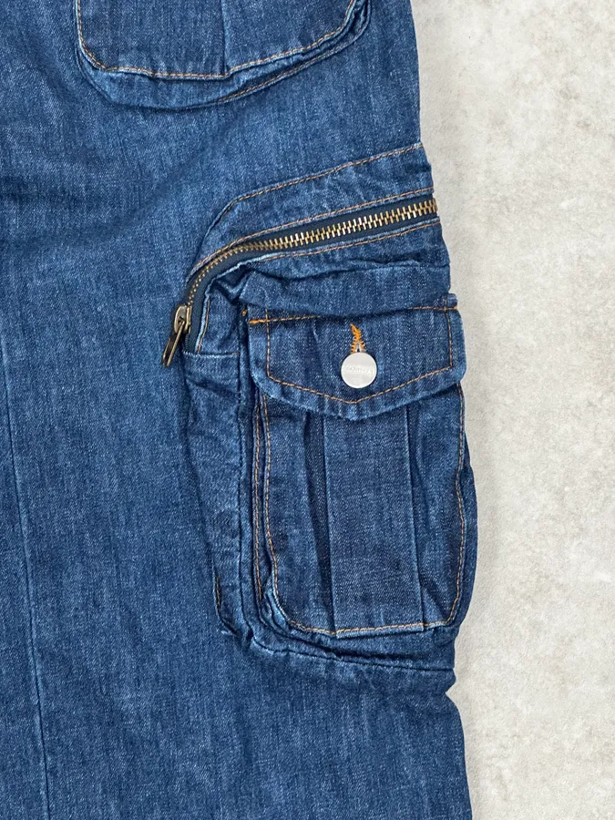 Daniele Alessandrini Blue Multi-Pocket Cargo Jeans - Image 8