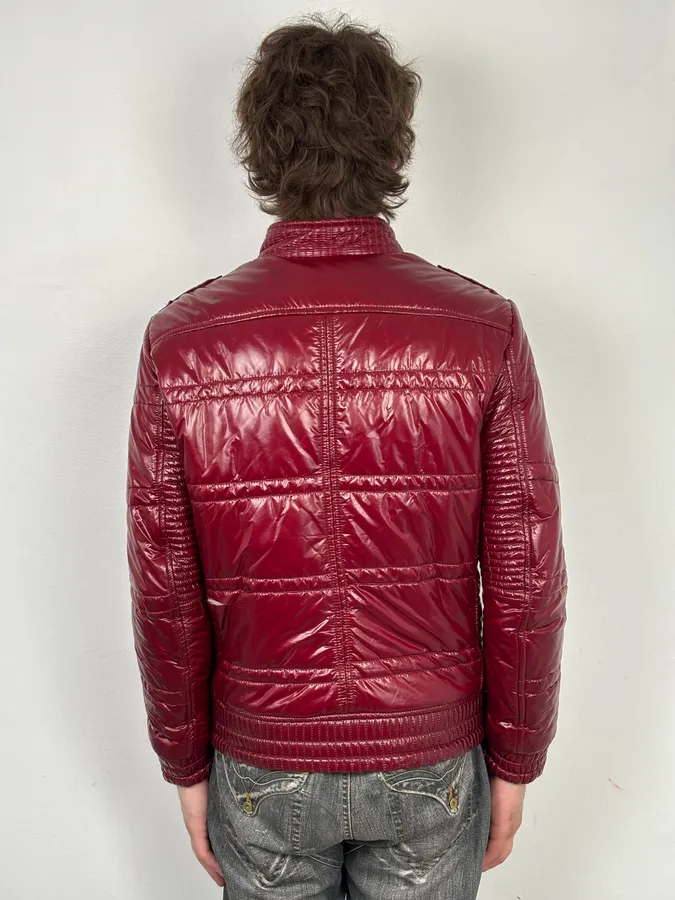 Daniele Alessandrini Bordeaux Nylon Quilted Jacket - Image 3