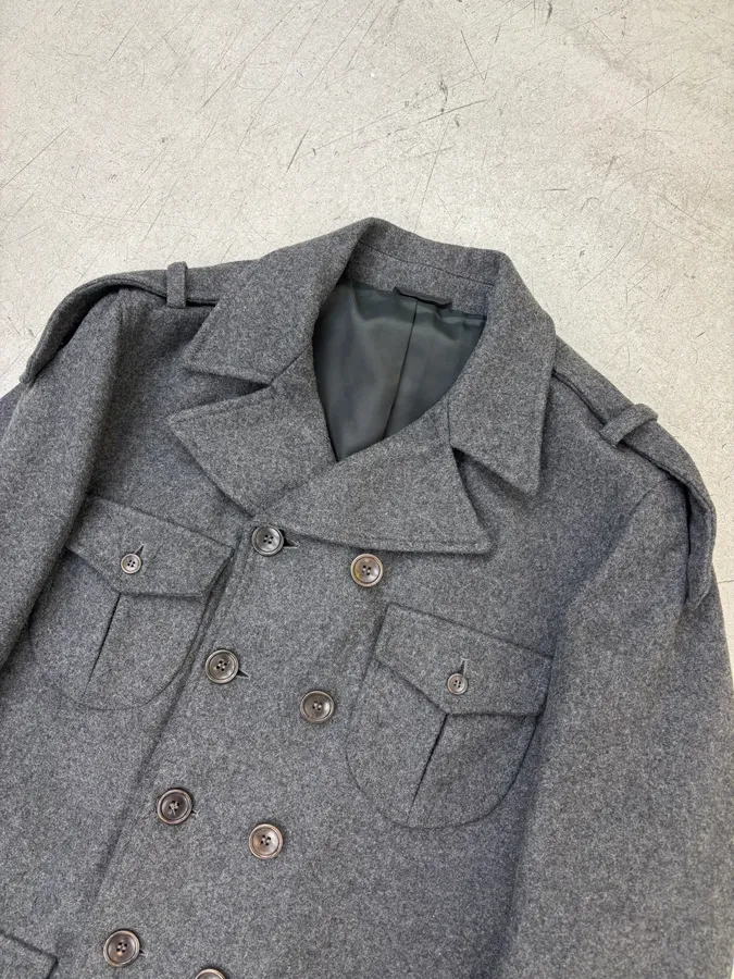Daniele Alessandrini Buttoned Wool Military Long Coat - Image 4