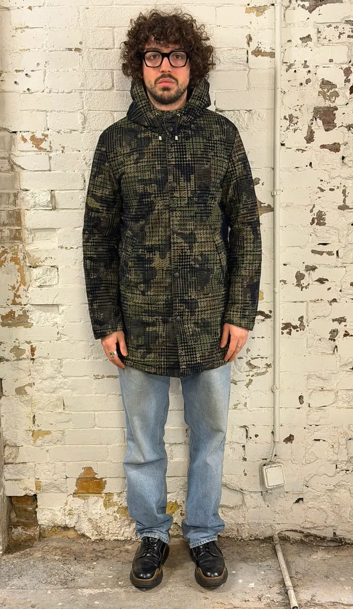 Daniele Alessandrini Camo Green Long Hooded Jacket - Image 3