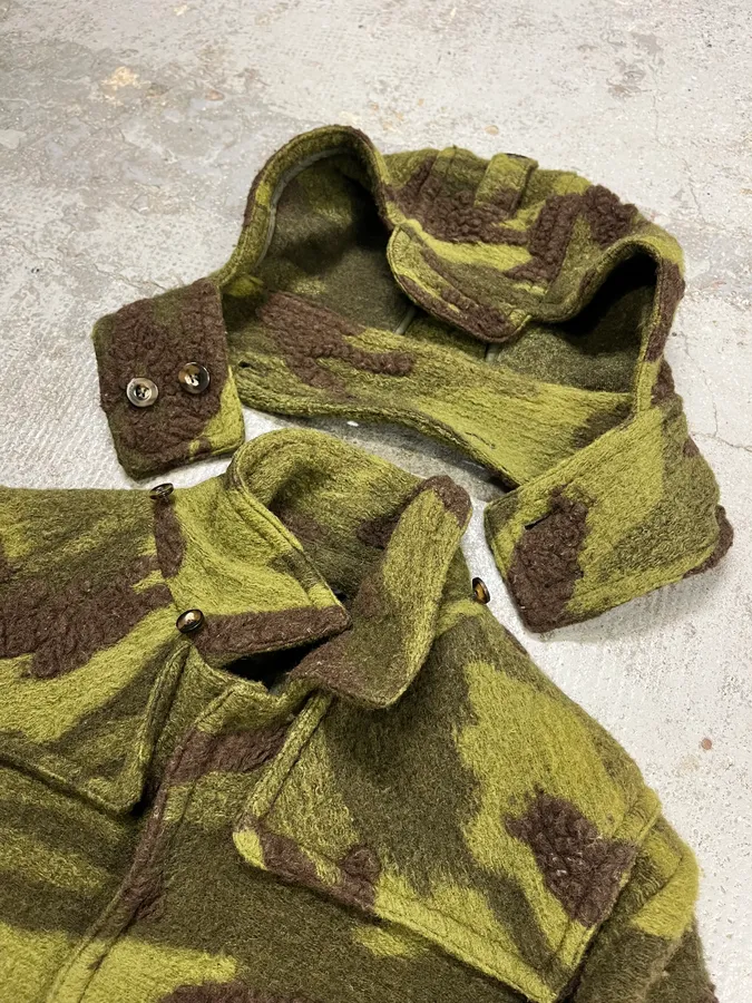 Daniele Alessandrini Camo Green Wool Detachable Hood Military Jacket - Image 6