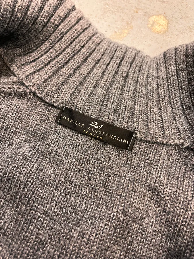 Daniele Alessandrini Grey Officer Buttoned Cardigan Sweater - Image 9