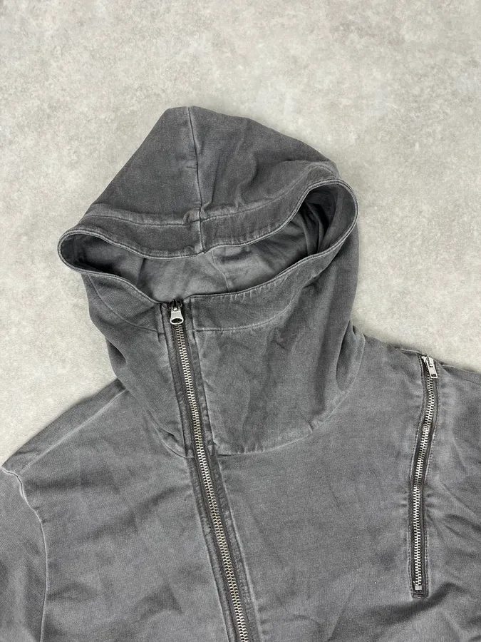 Daniele Alessandrini Grey Washed Zip-up Hoodie - Image 5