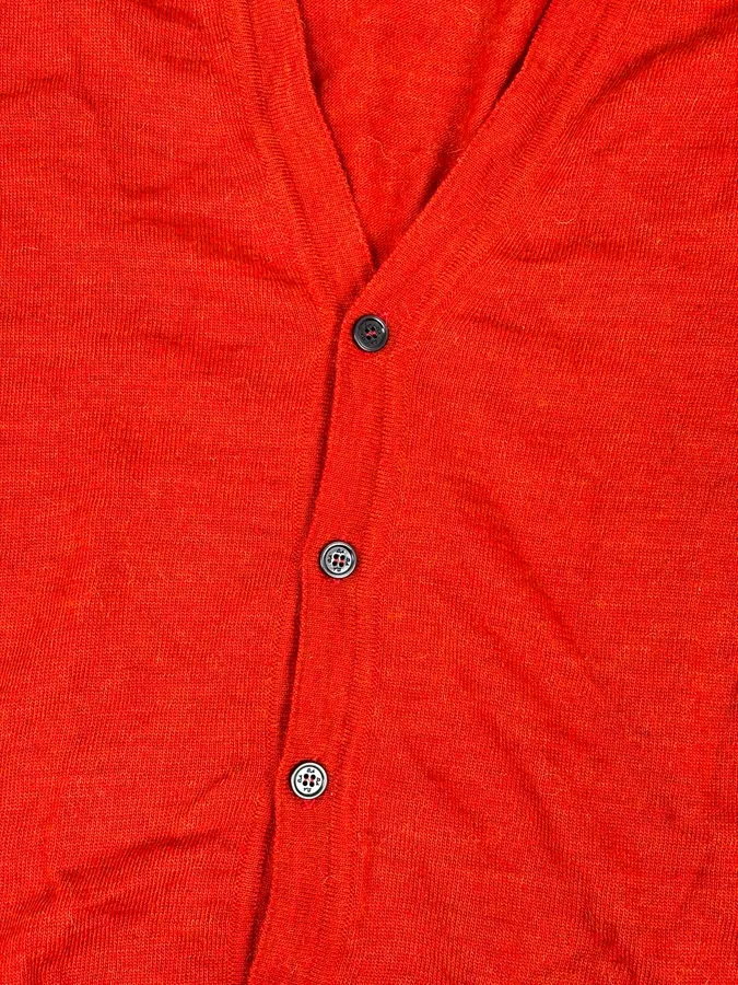 Daniele Alessandrini Orange Minimalist Cardigan Sweater - Image 8