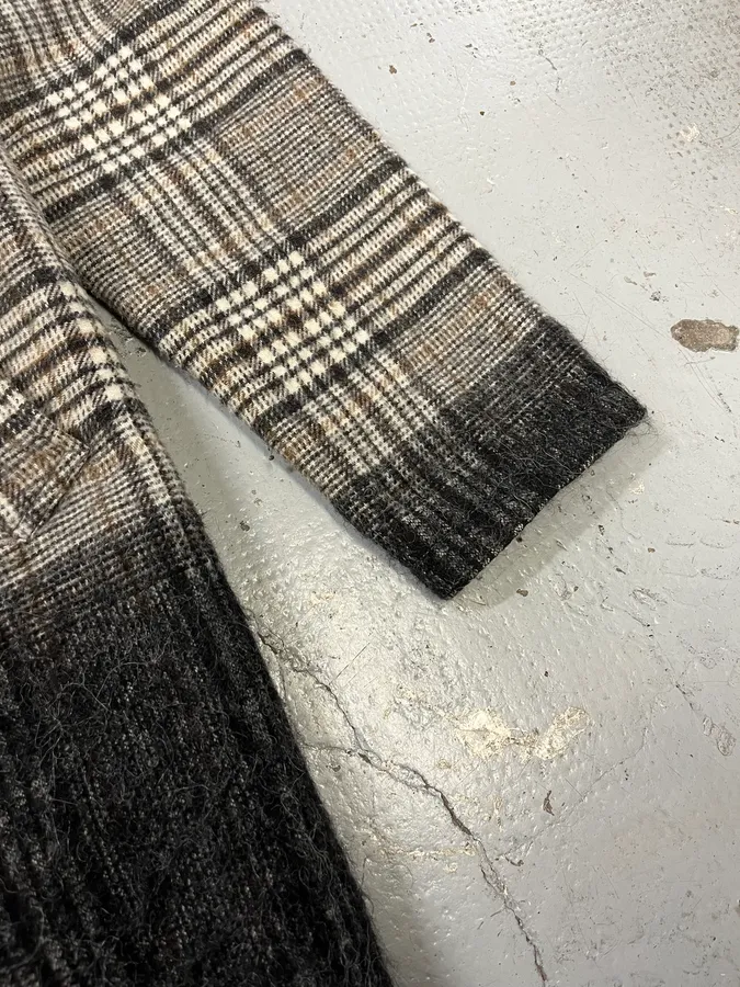 Daniele Alessandrini Tartan Gradient Grey Long Coat - Image 6
