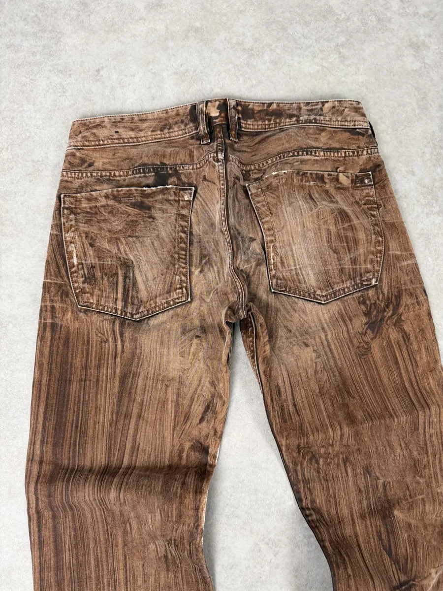 Diesel Abstract Painted Effect Brown Gradient Denim Jeans - Image 6