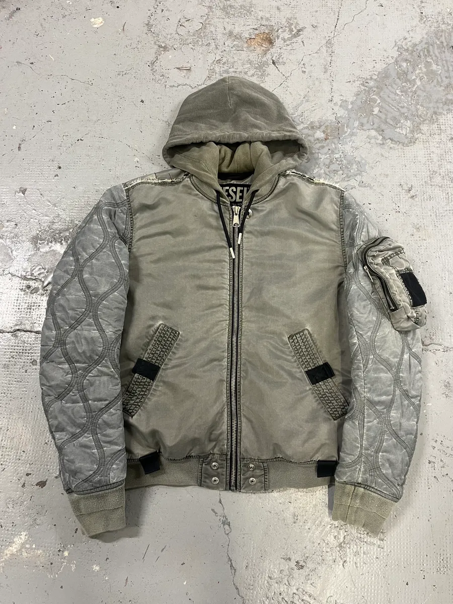 Diesel Astro Cargo Grey Bomber Jacket